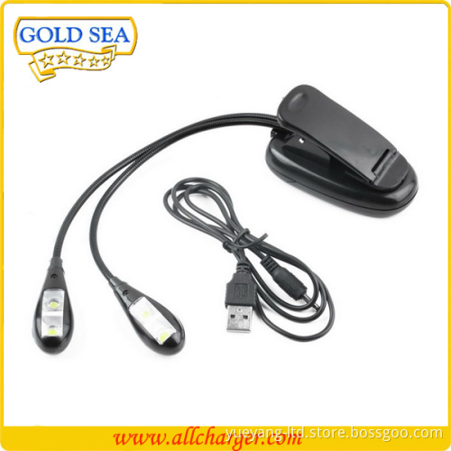 Multifunction Mini Clip Book Reading light LED twin head clamp lamp